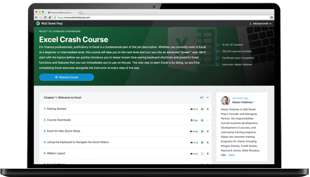 Wall Street Prep Excel Crash Course 2022 Course Farm Online
